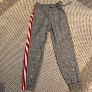 Plaid track pants